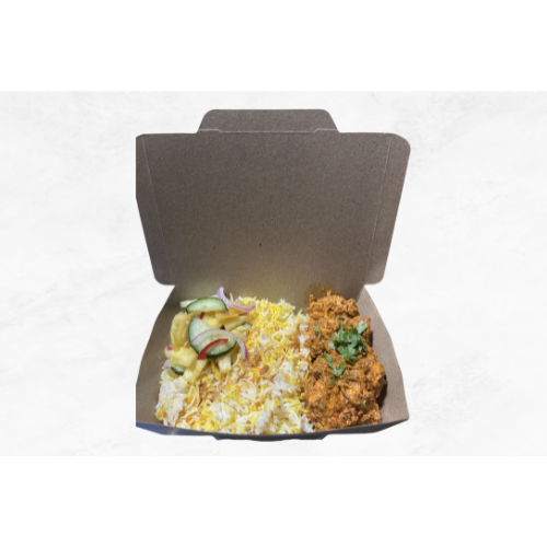 Bento Set with Drinks - Pilaf Rice with Masala Chicken